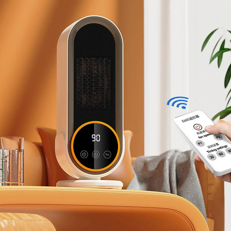 1200W Remote Control Electric Heater Portable with LED Disaplay Desktop Fan Heater Ceramic Heating Warm Air Blower Home Office Warmer Machine for Winter (image for) 1200W Remote Control Electric Heater Portable with LED Disaplay Desktop Fan Heater Ceramic Heating Warm Air Blower Home Office Warmer Machine for Winter